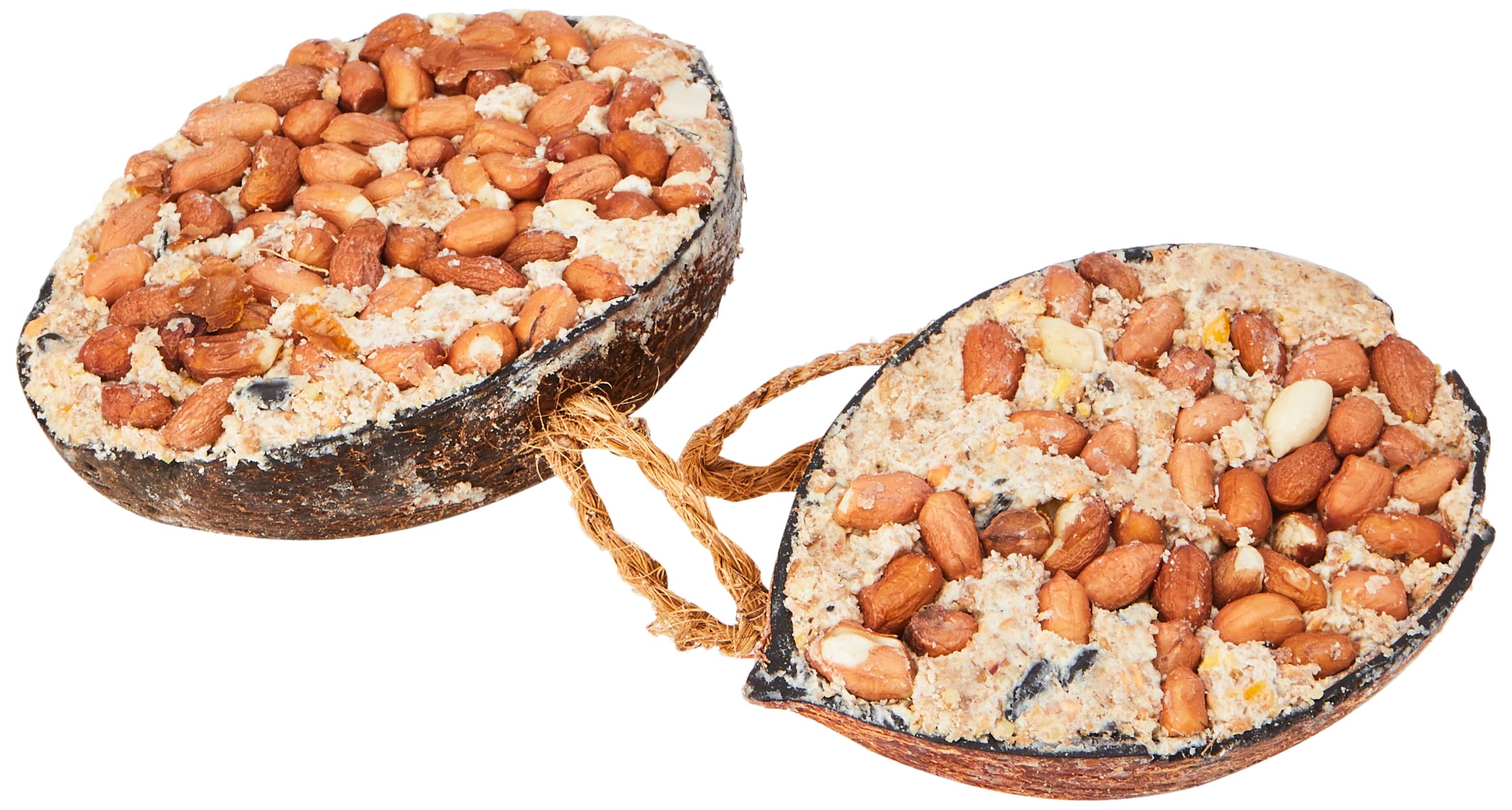 Half Coconut Peanuts Suet Twin Pack High Energy Feed Wild Bird Food