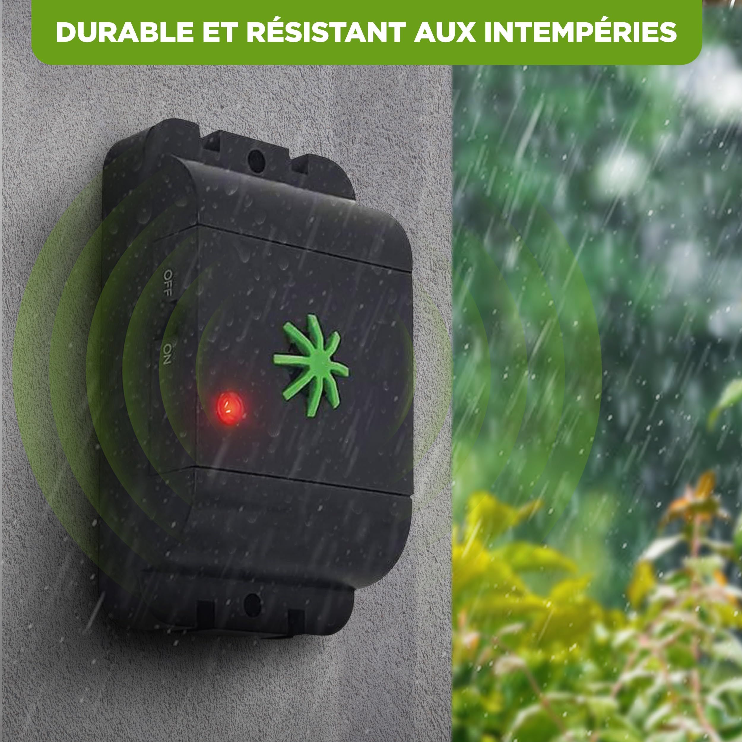 ISOTRONIC Anti Chat Chien Deratisation Ultrason Deratiseur Répulsif Electronique Produit Anti Nuisible Dispositif à ultrasons Elimination pour Maison Jardin Voiture - Lot de 2