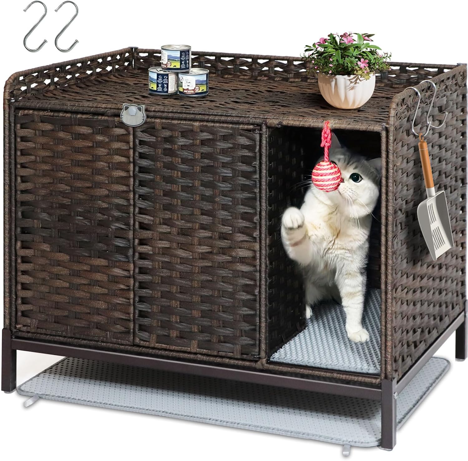 KUREEISE Cat Litter Box Enclosure, Cat Litter Box Enclosure