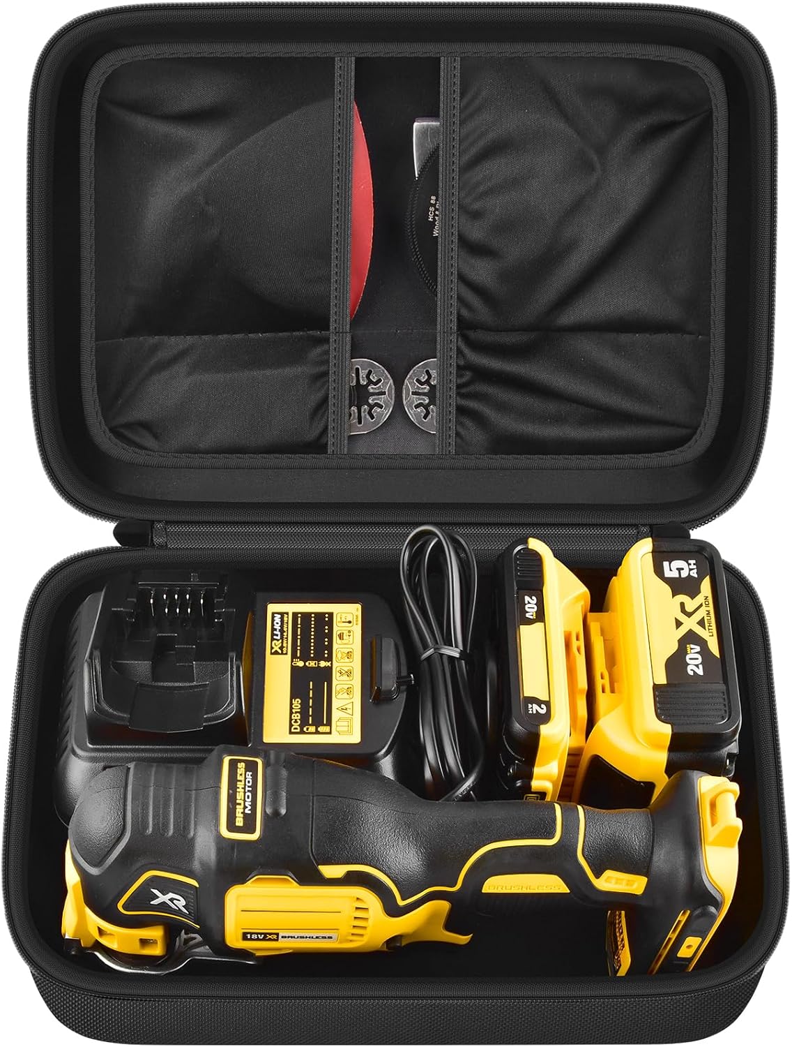 PAIYULE Case for DEWALT DCS356B/ DCS354B 20V MAX XR Oscillating Multi-Tool, Large Carrying Storage Bag Fits for DEWALT Battery & Charger,Blades,Sanding Pads and Accessories (Box Only)