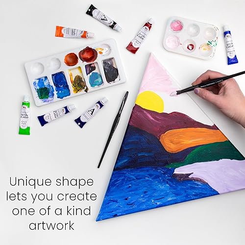 Miniatura 2 de WA Portman - Lienzo triangular, 2 unidades, pequeño y grande, 7.9 in y 15.7 in de diámetro, 2 lienzos triangulares para pintar, lienzo con forma de