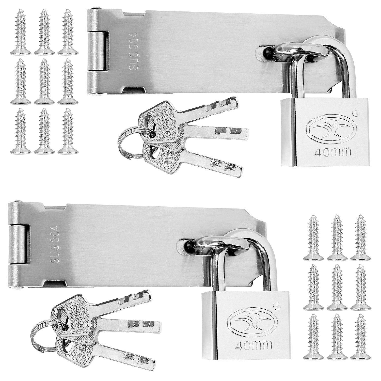 Confezione da 2 chiavistelli a 90 gradi, in acciaio inox nero opaco, per porta di fienile, porta per animali domestici, bagno, armadio, finestra, serratura per porte scorrevoli