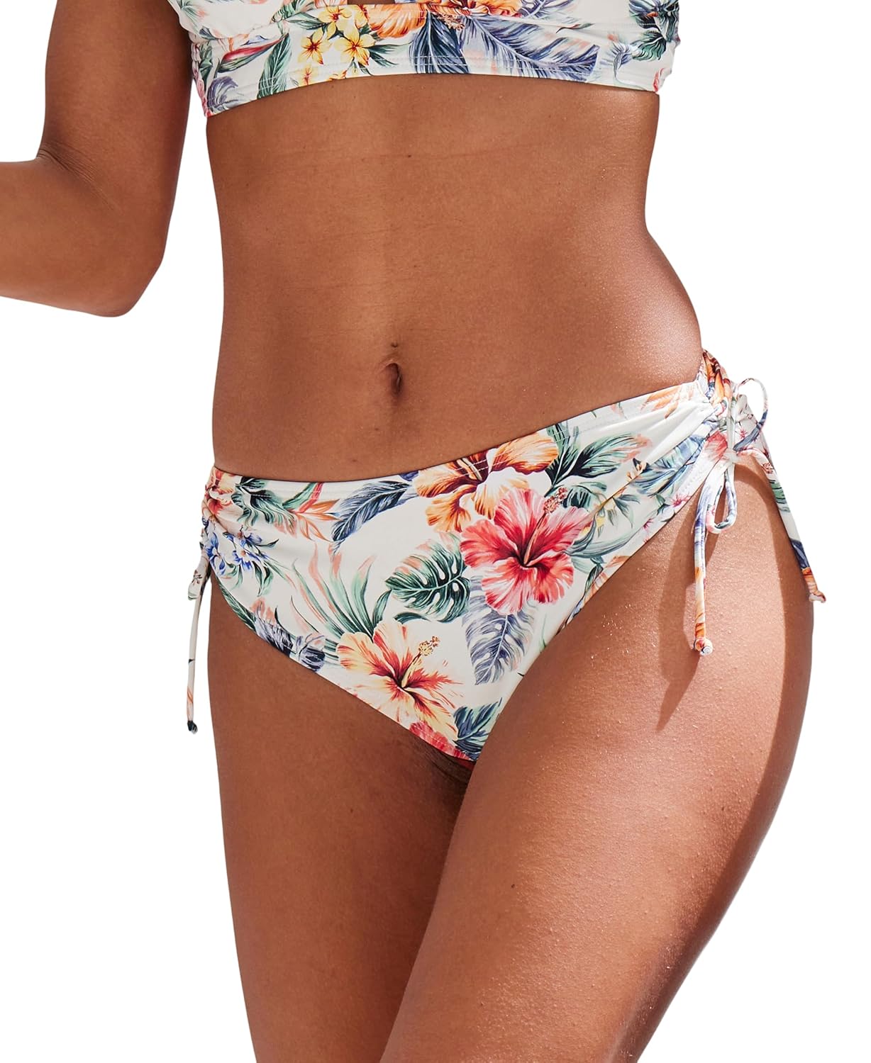 LASCANA Womens Tropical Print Mid Rise Bikini Swimsuit Bottom
