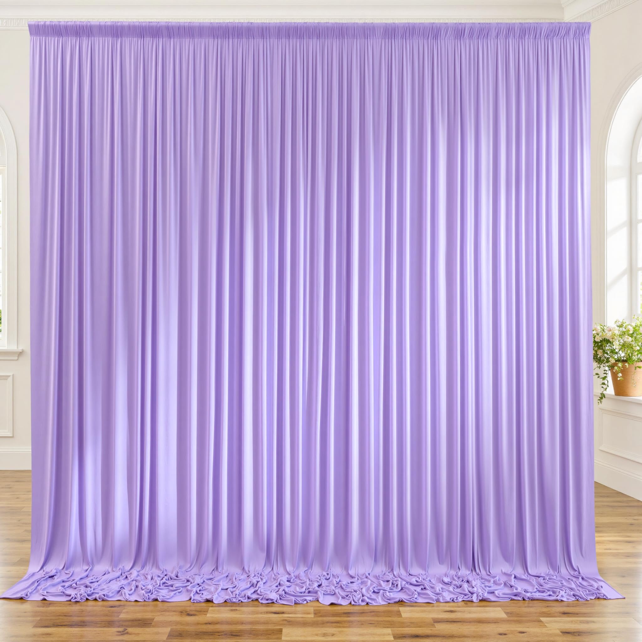 10x8 ft Wrinkle Free Lavender Light Purple Backdrop Curtain Drapes, Polyester Wedding Curtains Party Background for Baby Shower Birthday Parties