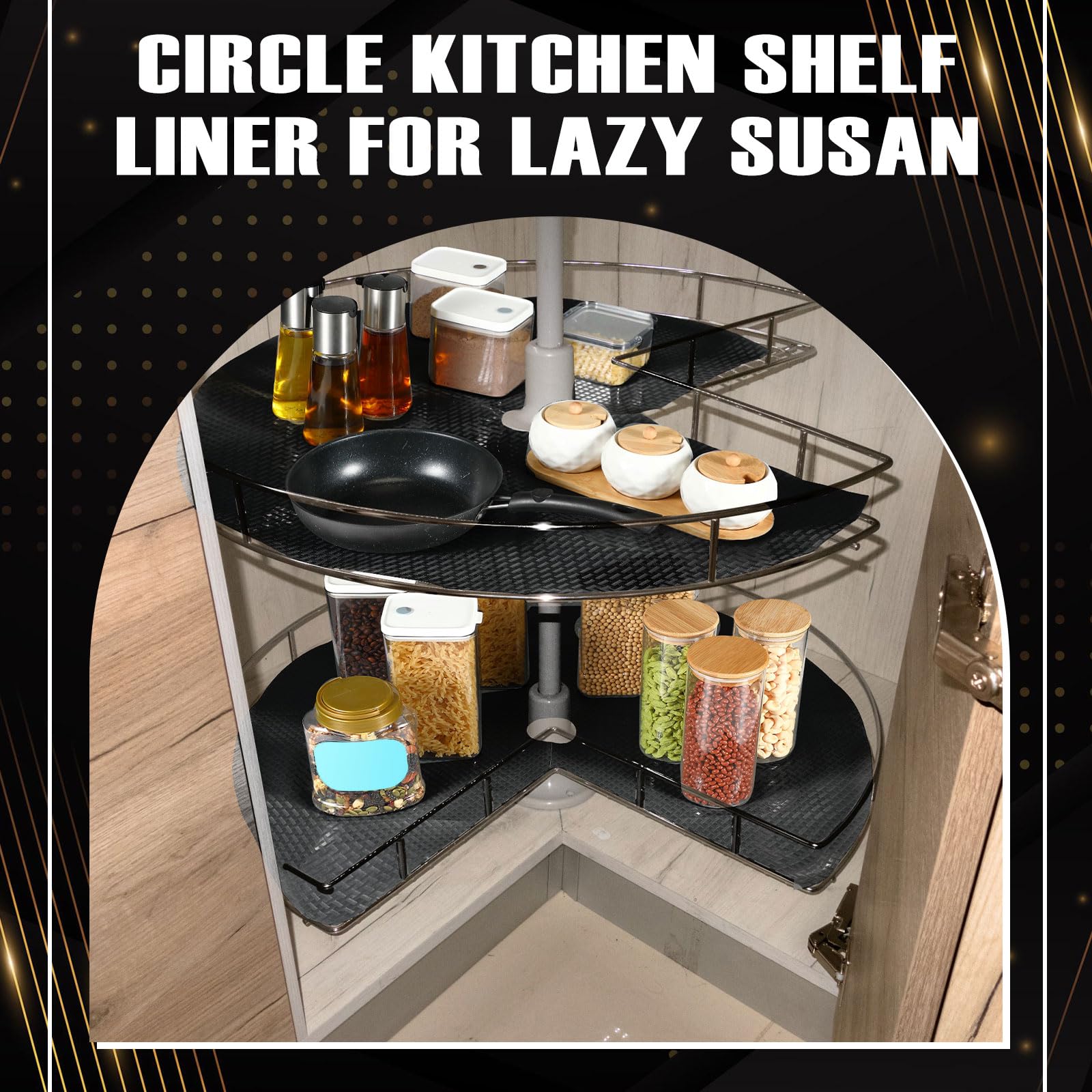 Antirutschmatte Für Schubladen Lazy Susan Regaleinlagen, 78,9 Cm, Eva-Kreis, Kücheneinlagen, Nicht Klebend, Für Schrank, Schublade, Kühlschrank, Speisekammer, Spüle, Schrank, Aufbewahrung, Weiß, 2 Stück Eckschrank Küche
