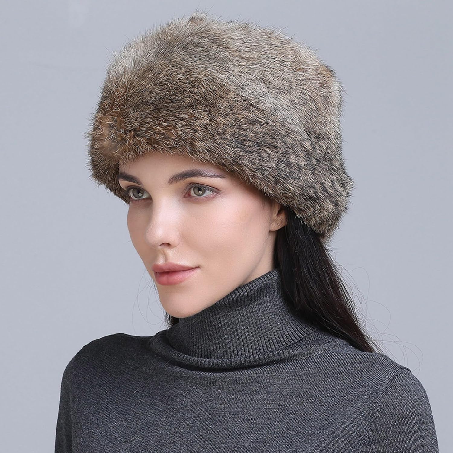 Balaclava, Furry Trapper Hat with Plush Tail Winter Warm Thicken Hats Windproof Trapper Hats for Men Women Hiking