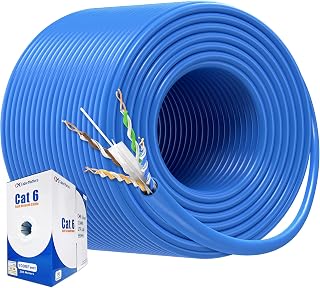 Cable Matters [UL Listed] 10Gbps 23AWG CMR Cat6 Cable, 1000ft, Blue