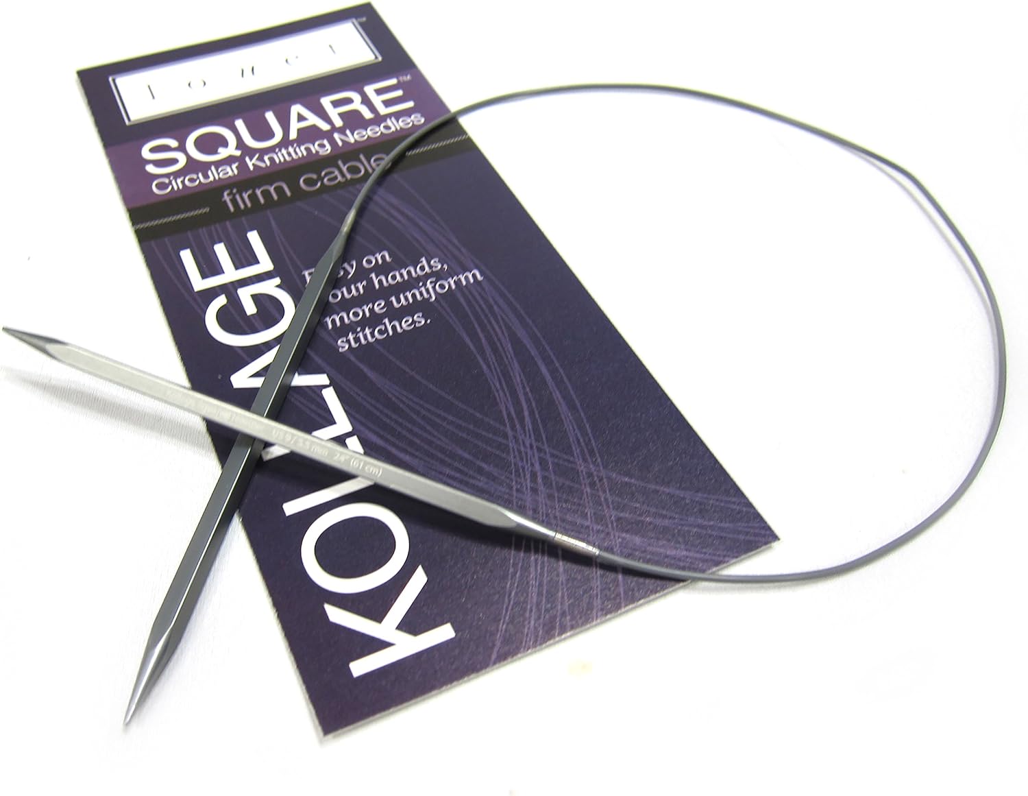 Kollage Yarns Square Circular 40 inch (101cm) Knitting Needle Firm Cable Size US 8 (5.0mm)
