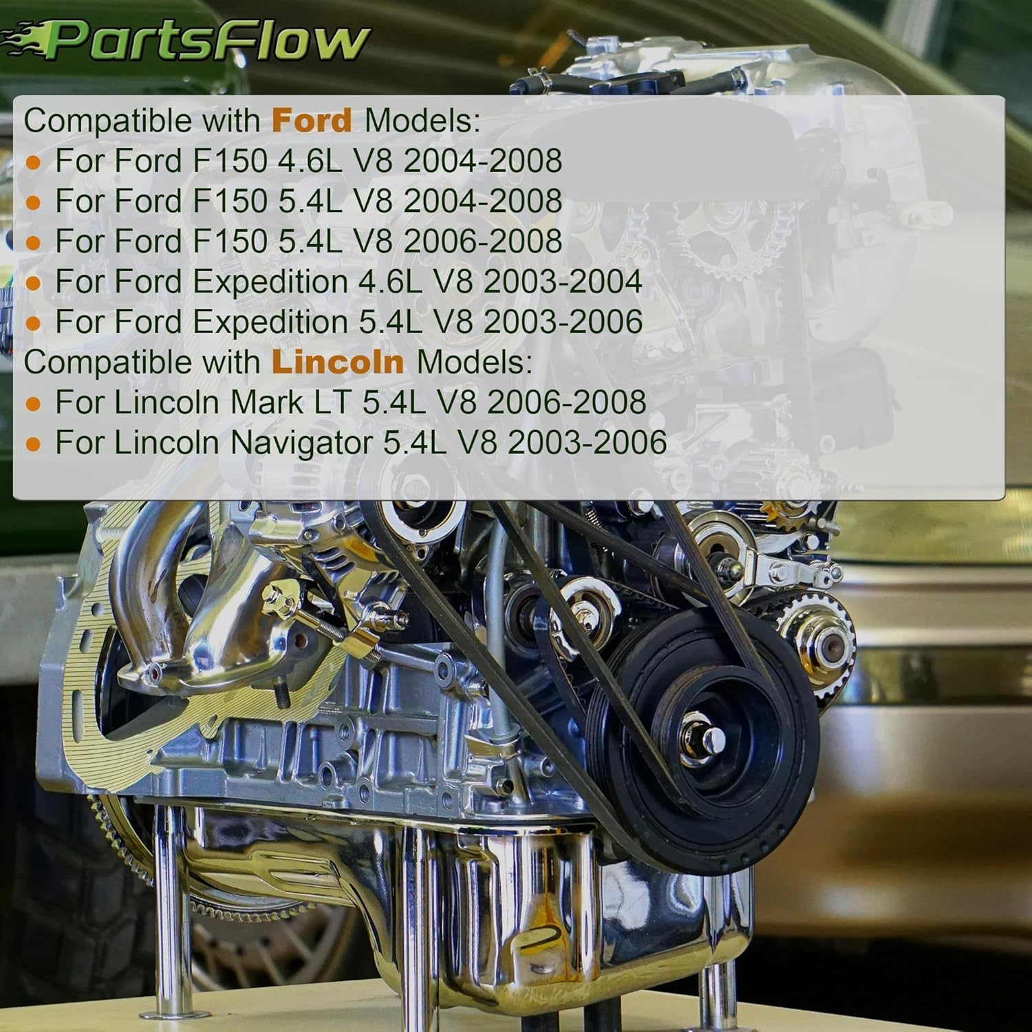 20-312P1 Power Steering Pump with Pulley Compatible with Ford Expedition F150 Lincoln Navigator Mark LT 2003-2008 4.6L 5.4L V8 6L3Z3A674B 2L7Z3A674CARM