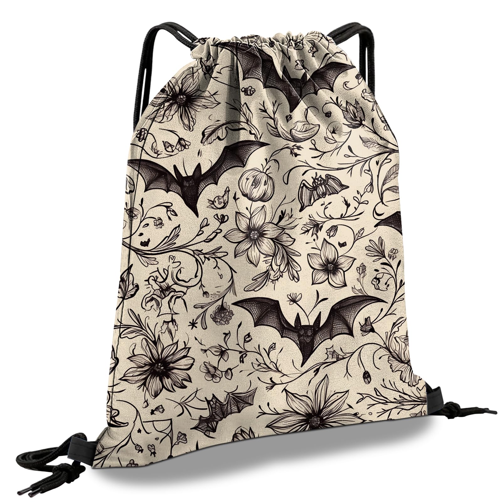 Drawstring Backpack Draw String Sports Bags for Gym Travel Beach Waterproof Cute Sackpack Men Women Aesthetic (13"×17")-Bat