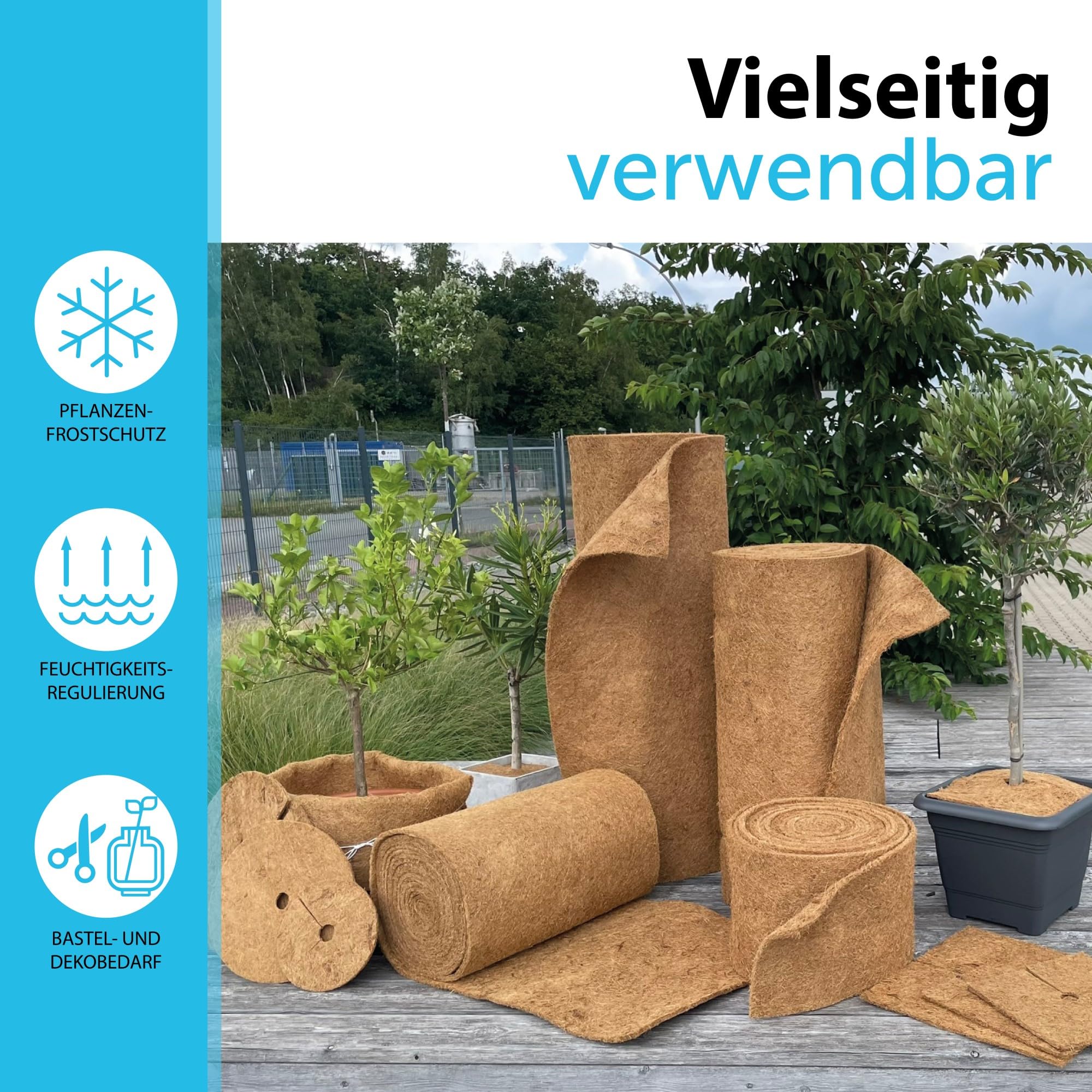 Wacredo 10m Kokosmatte 100% Natur - (50cm x 10m)