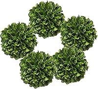 Vista 1 de A&B Home Juego de 5 bolas artificiales de boj para interiores y exteriores, vegetación artificial, bolas de musgo verde sintético, bola topiaria