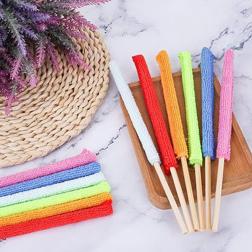 Miniatura 7 de Thinp Paquete de 12 plumeros pequeños para limpieza, detalles de microfibra, herramienta de limpieza de hendiduras para ventilación de