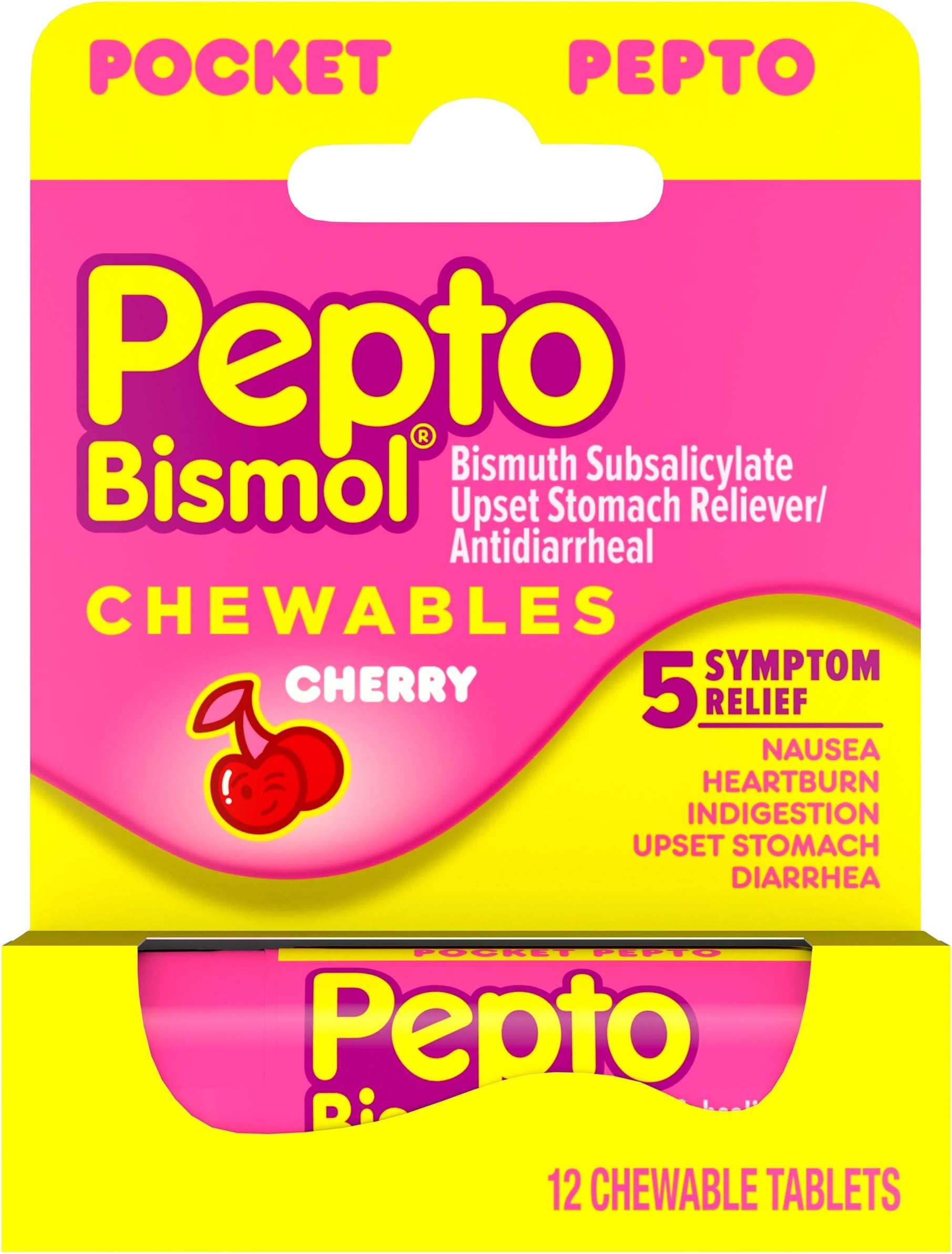 Pepto To Go Chrry Chew 12 Size 12ct Pepto To Go Cherry Chewable 12ct