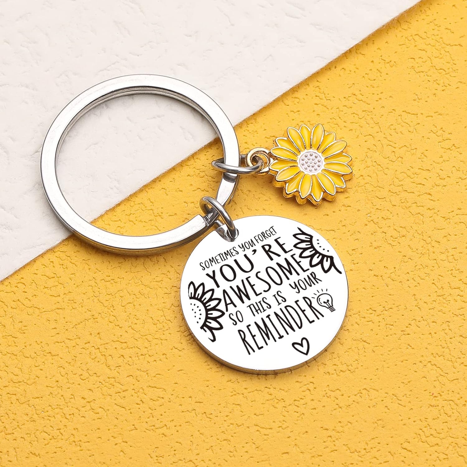 Sunflower Keychains For Women Inspirational Key Chains Daily Reminder Gifts Motivational Keychain - Image 5