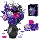 4-Pot Interchangeable Botanicals Building Kit - Creative Spinning Plant Building Toys with DIY Faces, Mini Desk Decor & Fun Gift for Teens Adults (Orchid, Bamboo, Plum, Chrysanthemum)