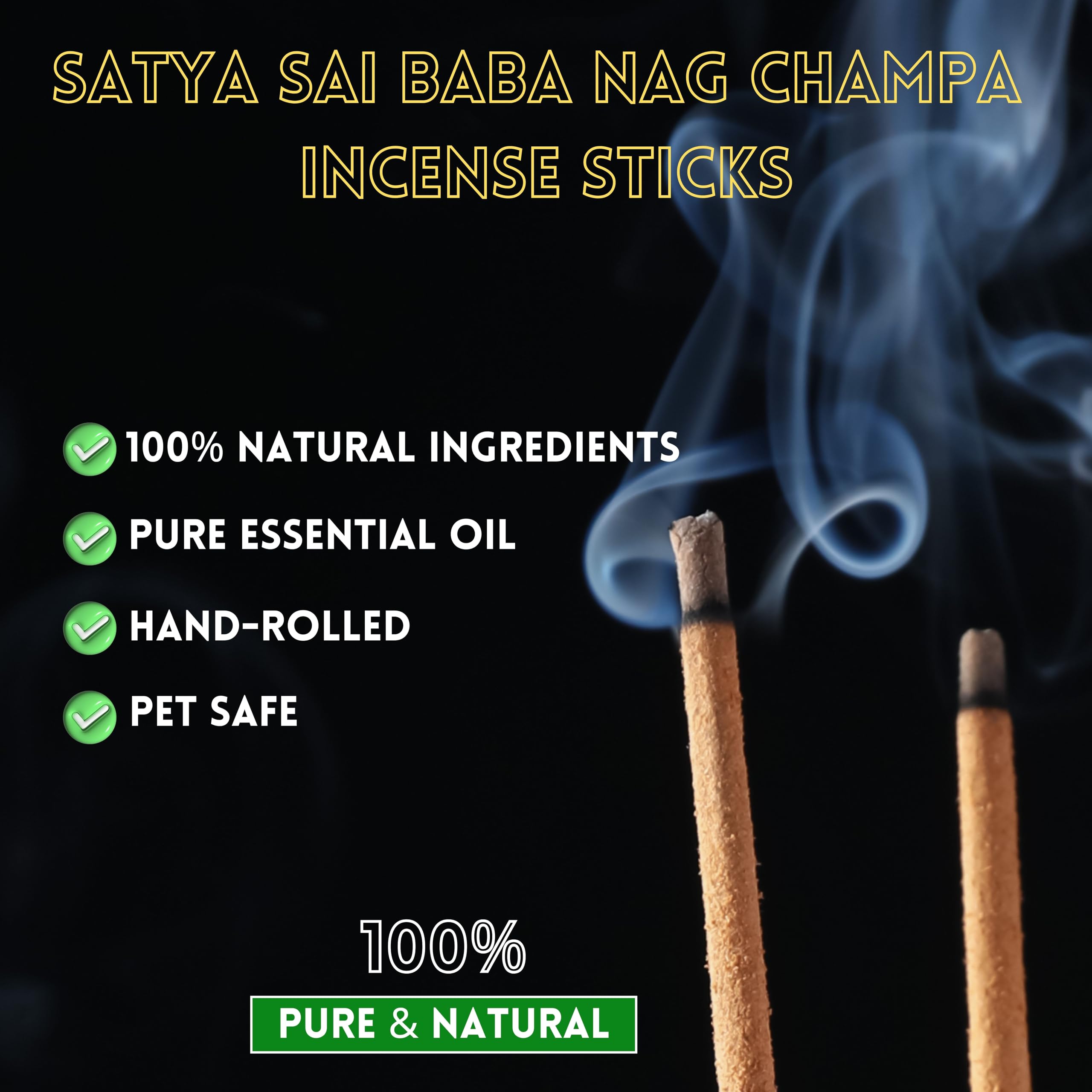 Alaysom Satya Nag Champa White Sage Incense Sticks - Multi-Packs Fine Quality Incense Sticks for Purification, Relaxation, Meditation (4 Pack - Bliss)