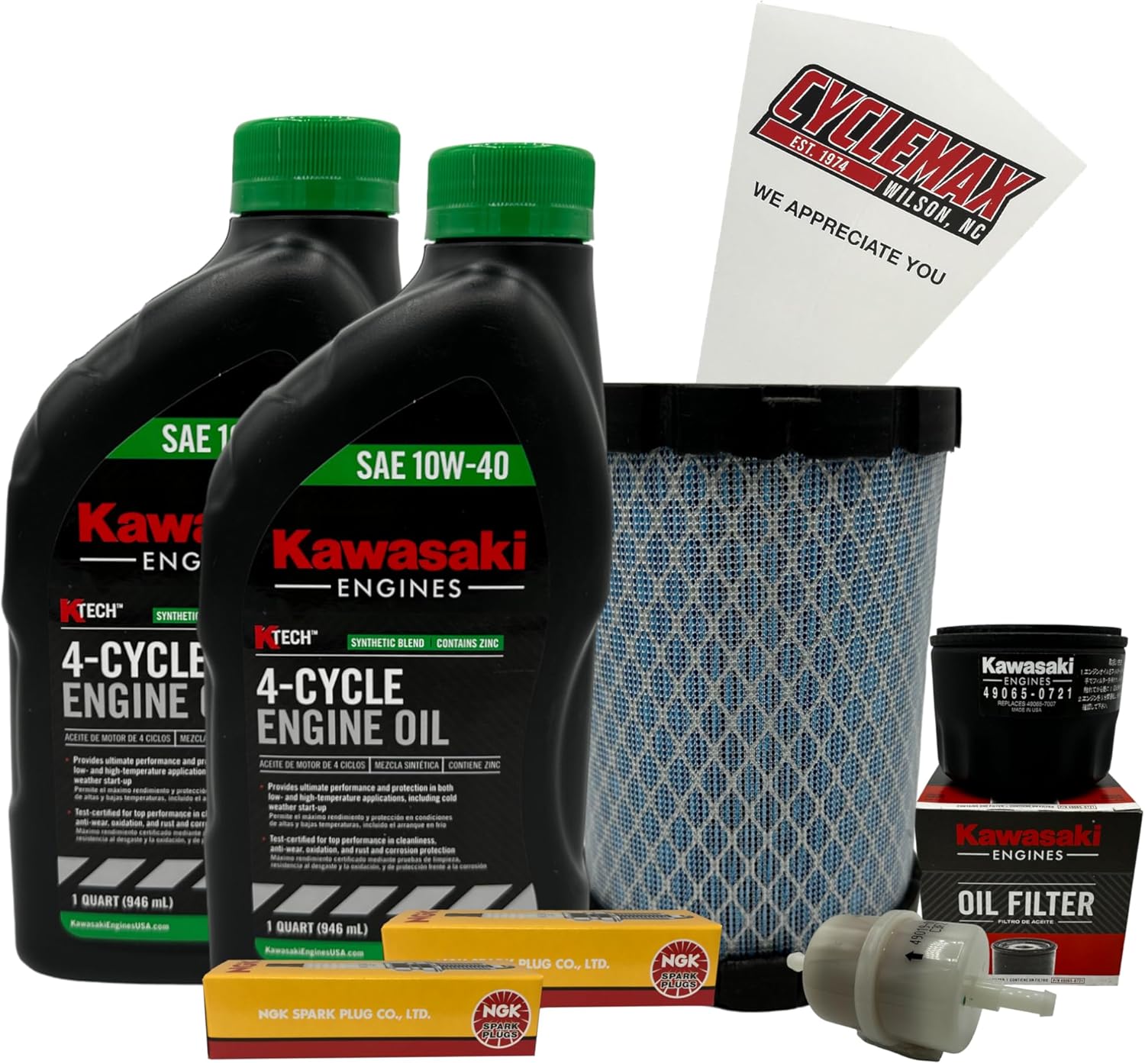Cyclemax Tune Up Kit 10W40 with Spark Plugs for Kawasaki