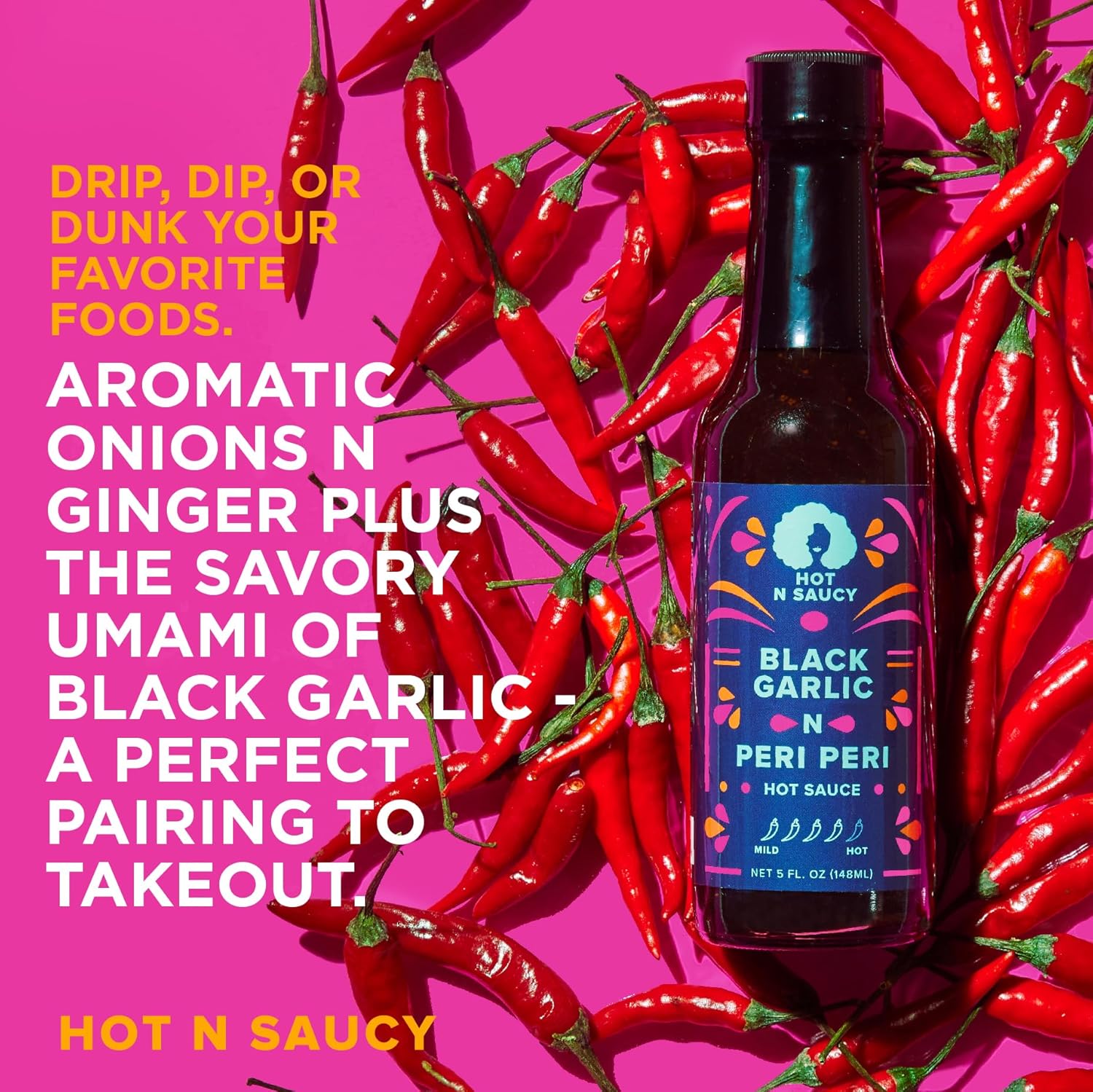 Hot N Saucy | Black Garlic N Peri Peri Hot Sauce, 2 Pack