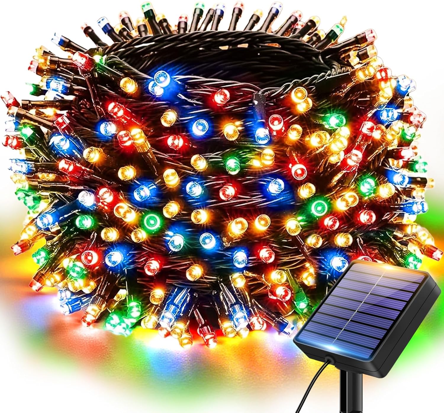 btfarm 6M 60 LED Solar Lichterkette Aussen, IP65 Wasserdicht Lichterkette Außen Solar, 8 Modi Solarlichterkette Außen Wetterfest Draht für Outdoor Garten Balkon Terrasse Weihnachten Deko, Mehrfarbig