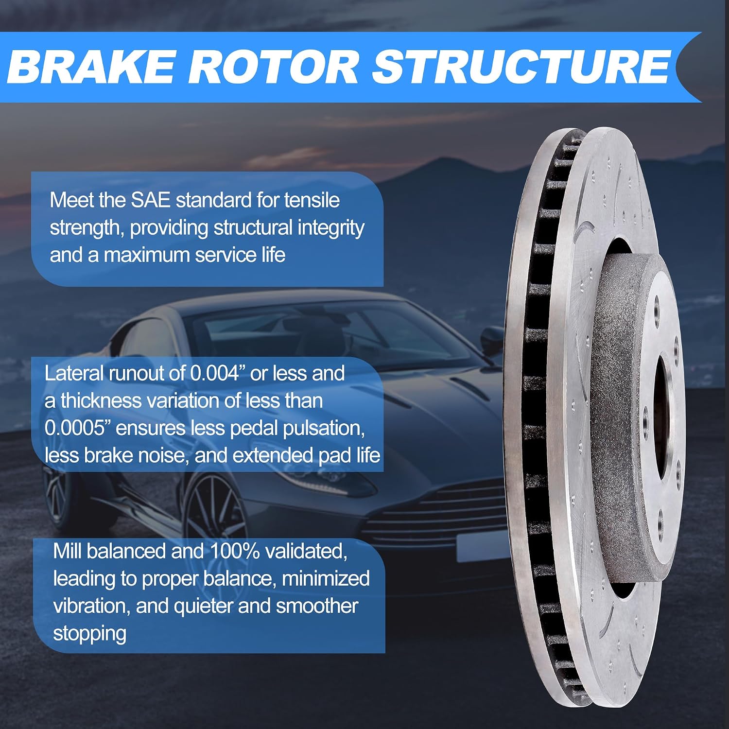 Front Brake Kits With Pads And Rotors Compatible With Dodge Durango 2014-2020,For Jeep Grand Cherokee 2011-2020; Except Heavy Duty Brakes; Chrysler Brake Code Bry