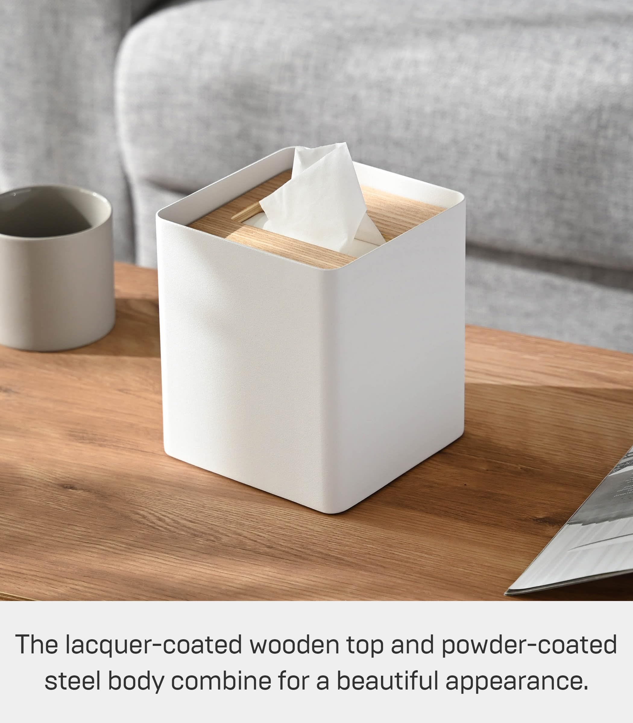 Amazon.com: Yamazaki Home Rin Reusable Tissue Box Cover Metal