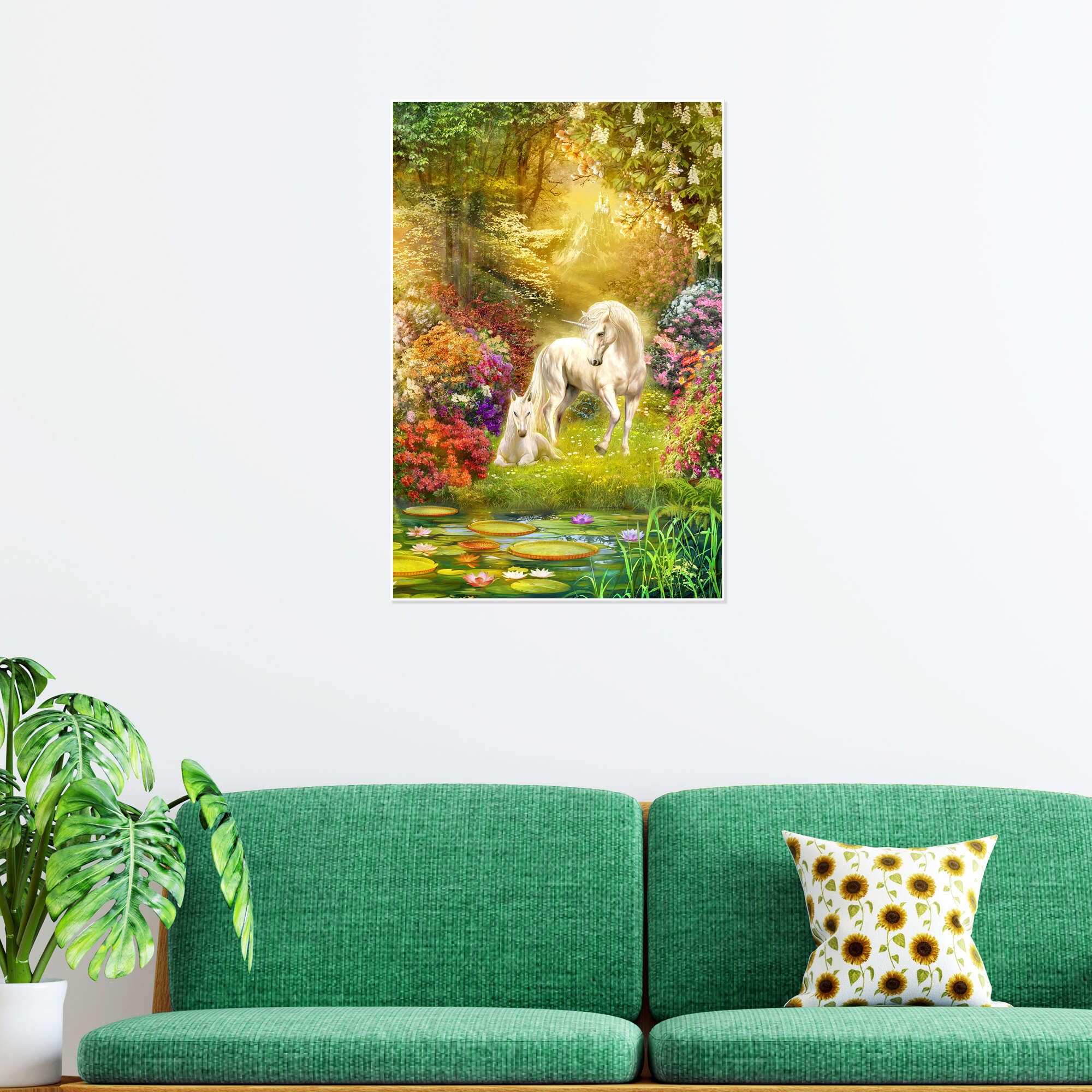 Unicorns in the garden Plakat
