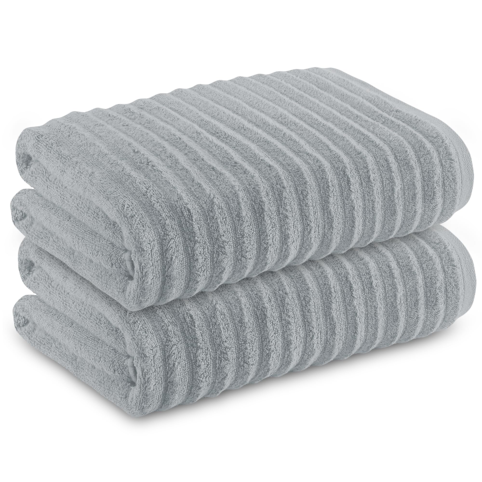 Towelogy Silver Bamboo Extra Large Bath Towels (90X140cm, 2 Pack) - Highly Absorbent & Fast Drying Bath Sheets Oeko-Tex Certified (, 2)