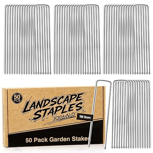 Joyhalo 6 Inch 50 Pack Landscape Staples 11 Gauge Galvanized