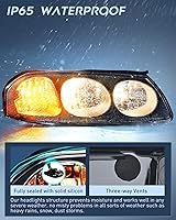 Vista 4 de Nilight Conjunto de faros compatible con 2000 2001 2002 2003 2004 2005 Chevy Impala Faro de repuesto con carcasa negra y reflector ámbar