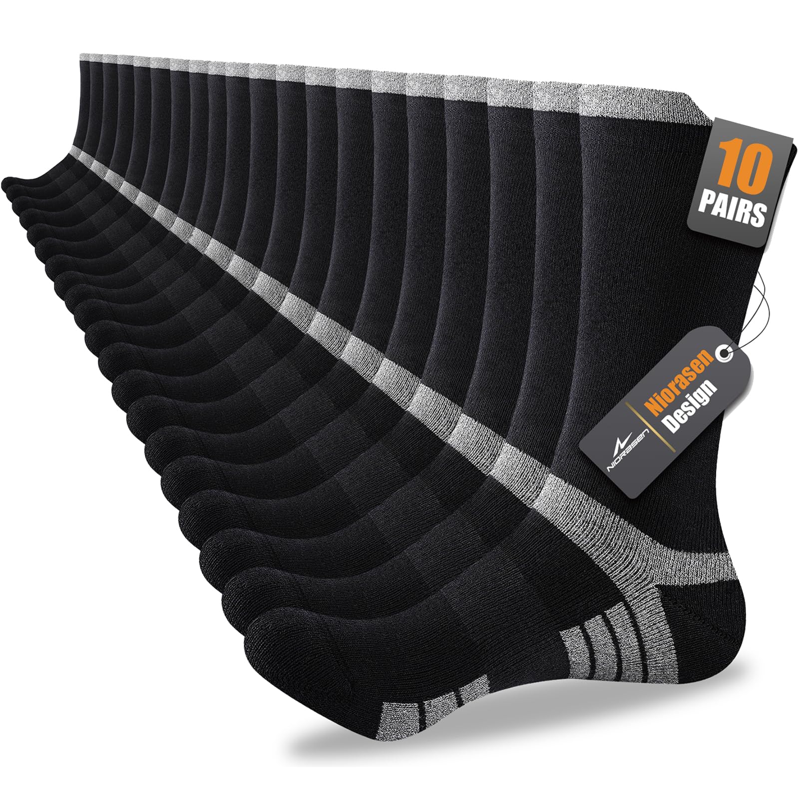 Men's Cotton Crew Work Boot Socks for Hiking, Workout 6 Pairs