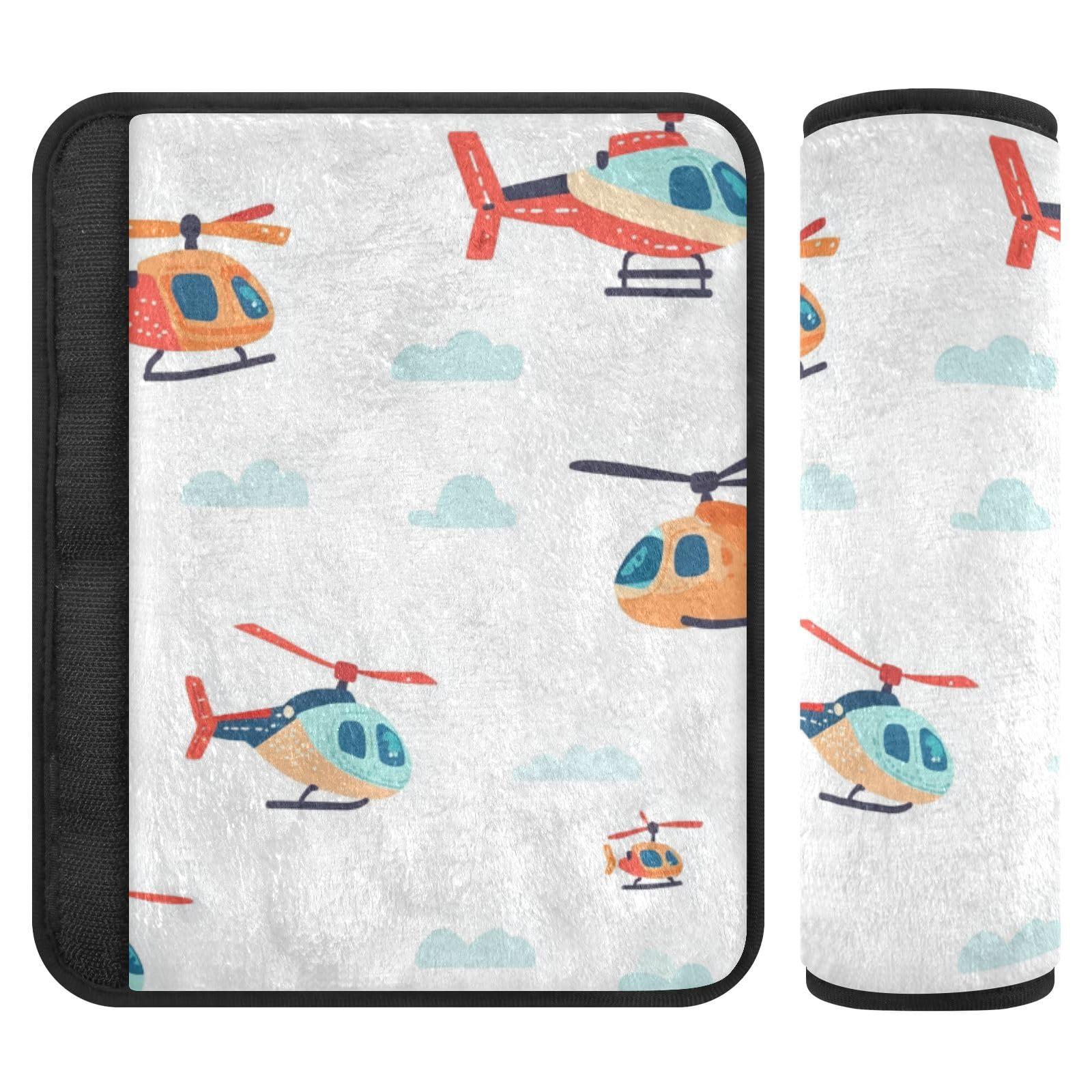Seat Belt Covers 2 Pack Colorful Helicopters Car Seat Strap Covers Super Soft Cute Car Seat Neck Cover for Boys Girls Adults Babies M