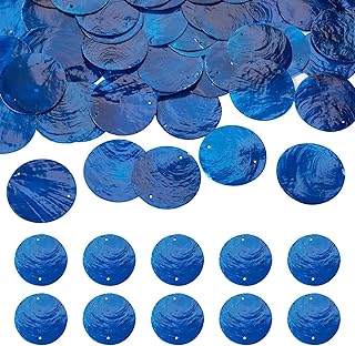 Beadthoven Capiz Shells 2-Hole Natural Shell Charms Flat Round Disc Coin Ocean Seashells Bead Charms Hanging Pendants for Wind Chime Lamp Shade DIY Crafting Jewelry Making Party Home Decor