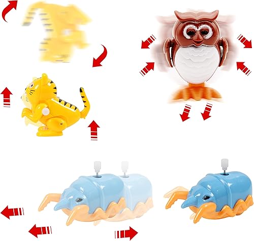 Miniatura 6 de Juego de 16 juguetes de cuerda (contenido y color pueden variar), juguete de fiesta de animales, gran regalo para niños, niñas y niños pequeños