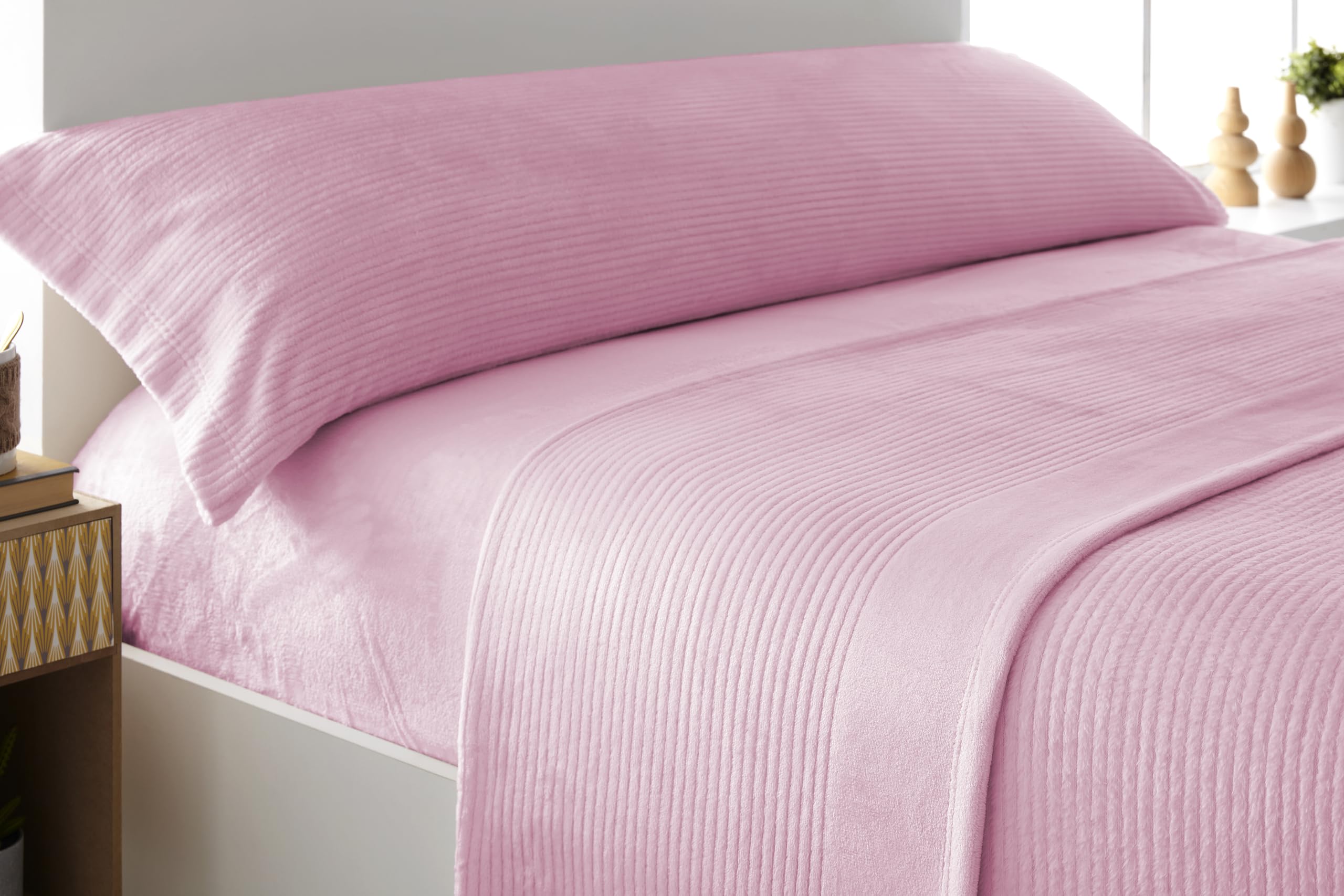 Liniva Home - Juego de Sábanas Coralina Canale, térmica para Invierno - Modelo Adriana (10910, Violeta, Cama 150 cm)