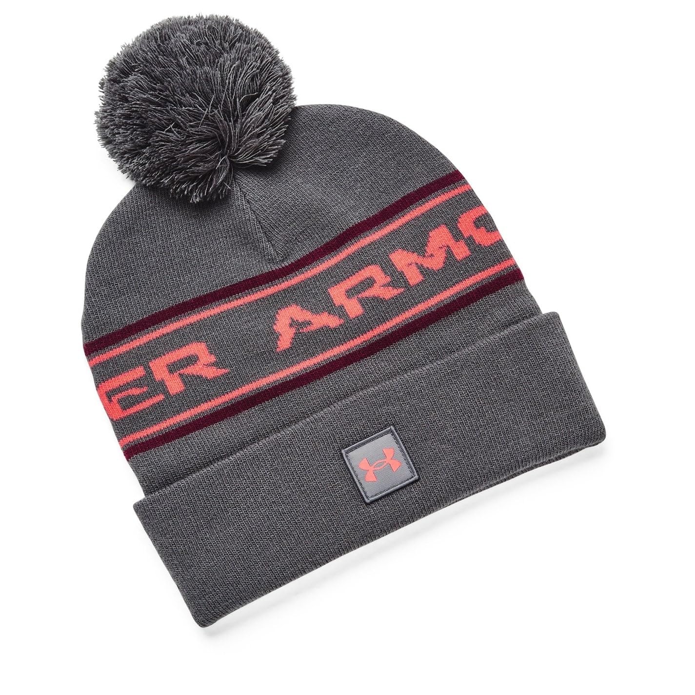 Under Armour Unisex Ua Mens Halftime Pom Pom Beanie Beany Grey Mens