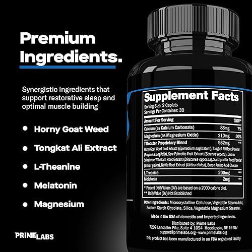 Miniatura 6 de Prime Labs Prime Test Night Duty - Refuerzo nocturno de testosterona y apoyo para dormir - Potenciador de testosterona para hombres - PM Rest &