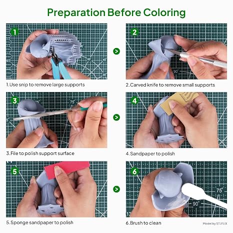 ELEGOO 3D Paint Kit, Multifunctional 3D Printing Models Painting Kit, All-in-One Miniatures Coloring Kit for 3D Printing Enthusiasts