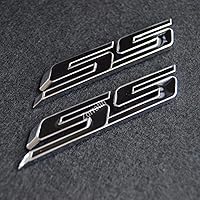 Vista 5 de zorratin Calcomanía con emblema SS inclinado, para parrilla lateral de camioneta, para Chevy., Negro