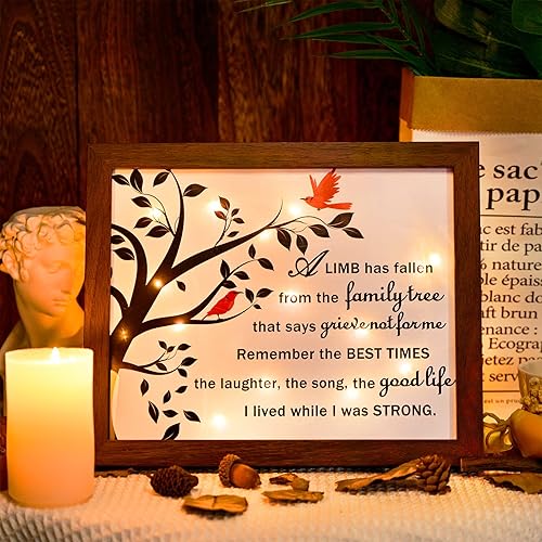 Korunb Regalo de condolencia, regalos de duelo, caja de sombra conmemorativa LED de 8 x 10 pulgadas, regalos únicos de condolencia, regalos
