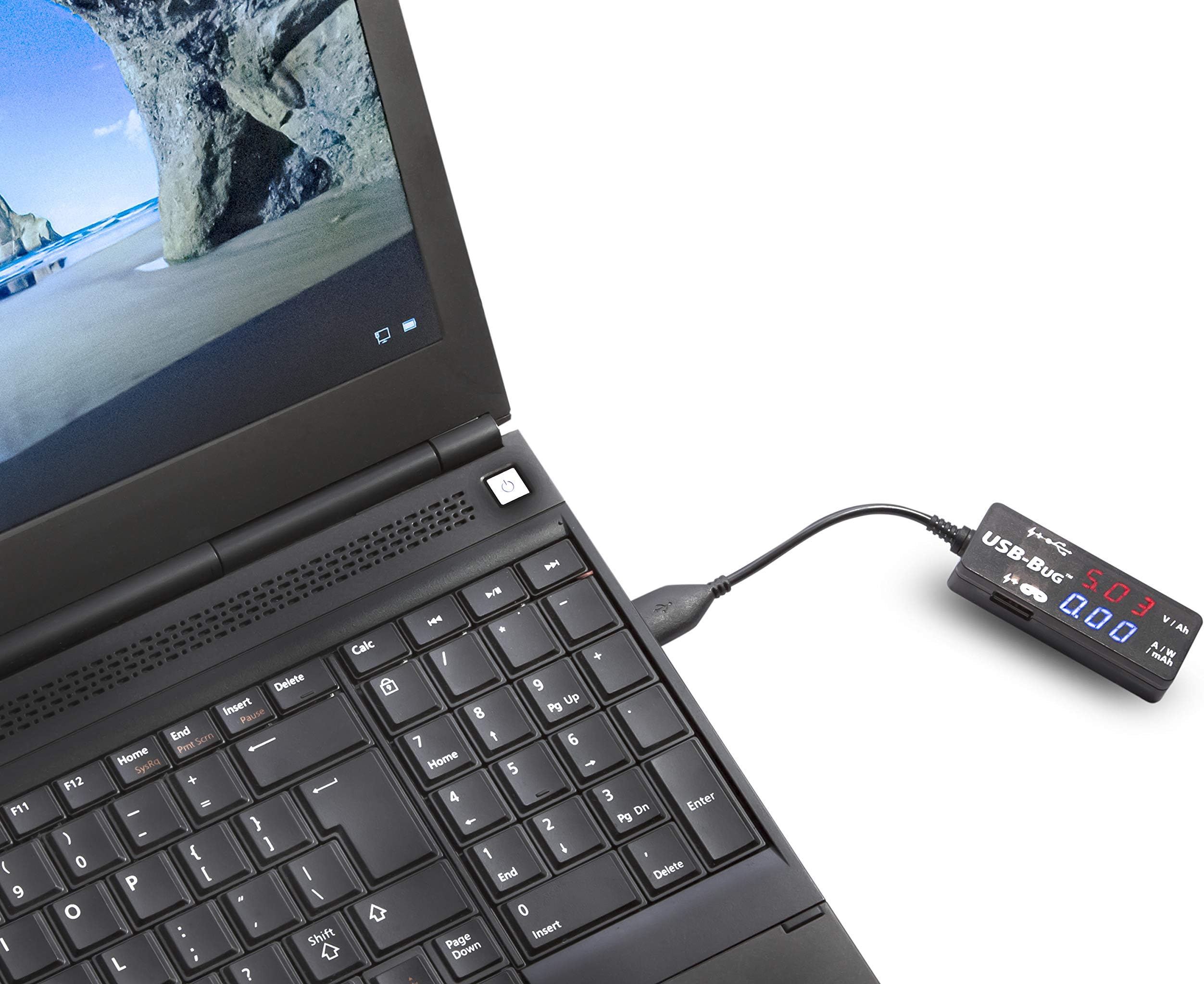 Triplett USB-Bug Dual-Output Inline USB-A Tester with Data Masking Port