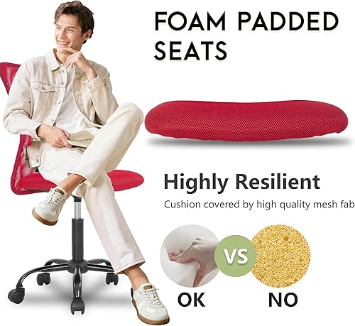 Miniatura 4 de BestOffice Silla Ergonómica de Oficina Silla de Escritorio Silla de Computadora de Malla Sin Brazos con Soporte de Espalda Moderna Silla Giratoria