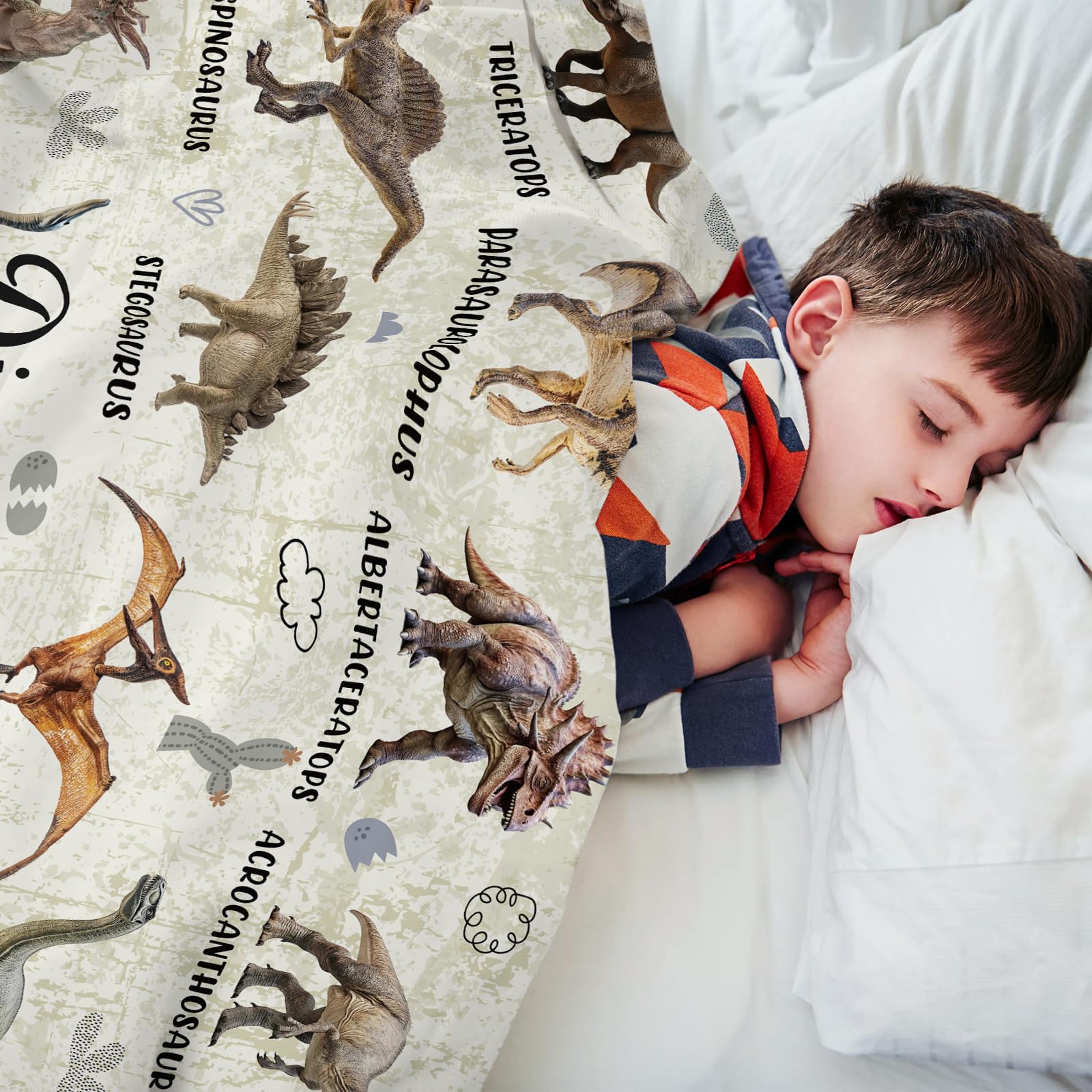 Personalized Dinosaur Blanket - Fleece Blanket - Miles Kimball