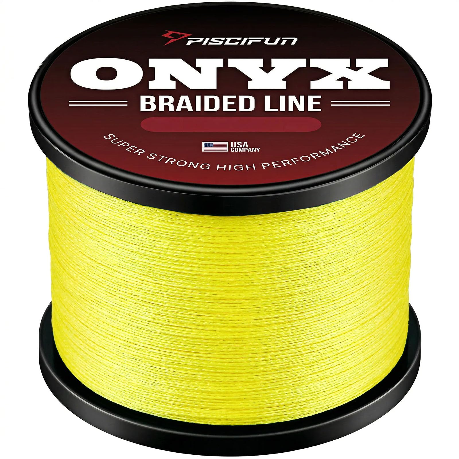 Piscifun Onyx Poly Braided Fishing Rope, Zero Stretch, Abrasion Resistant, Strong Fishing Wire, Yellow, 150 Yards, 40 Pounds — image 1