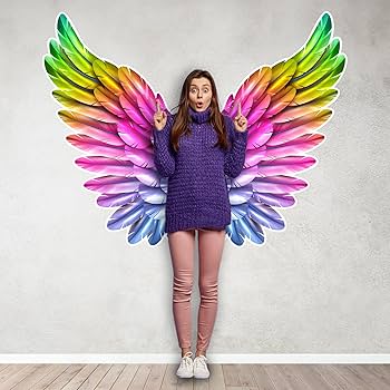 Wing 壁掛け♡ Amazon.com: Generic Angel Wing Wall Stickers, Peel and Stick