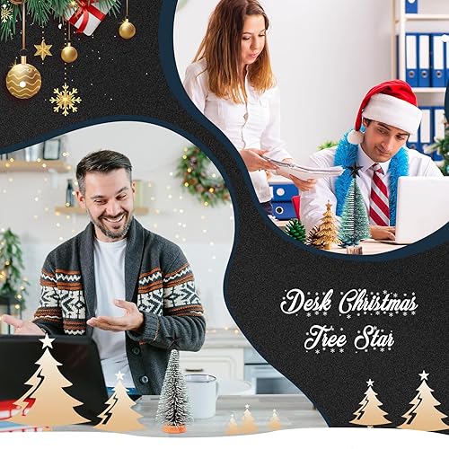 Miniatura 5 de Hanaive Decoración para árbol de Navidad para el día de San Valentín, mini estrella para árbol de Navidad, decoración del hogar (negro brillante,