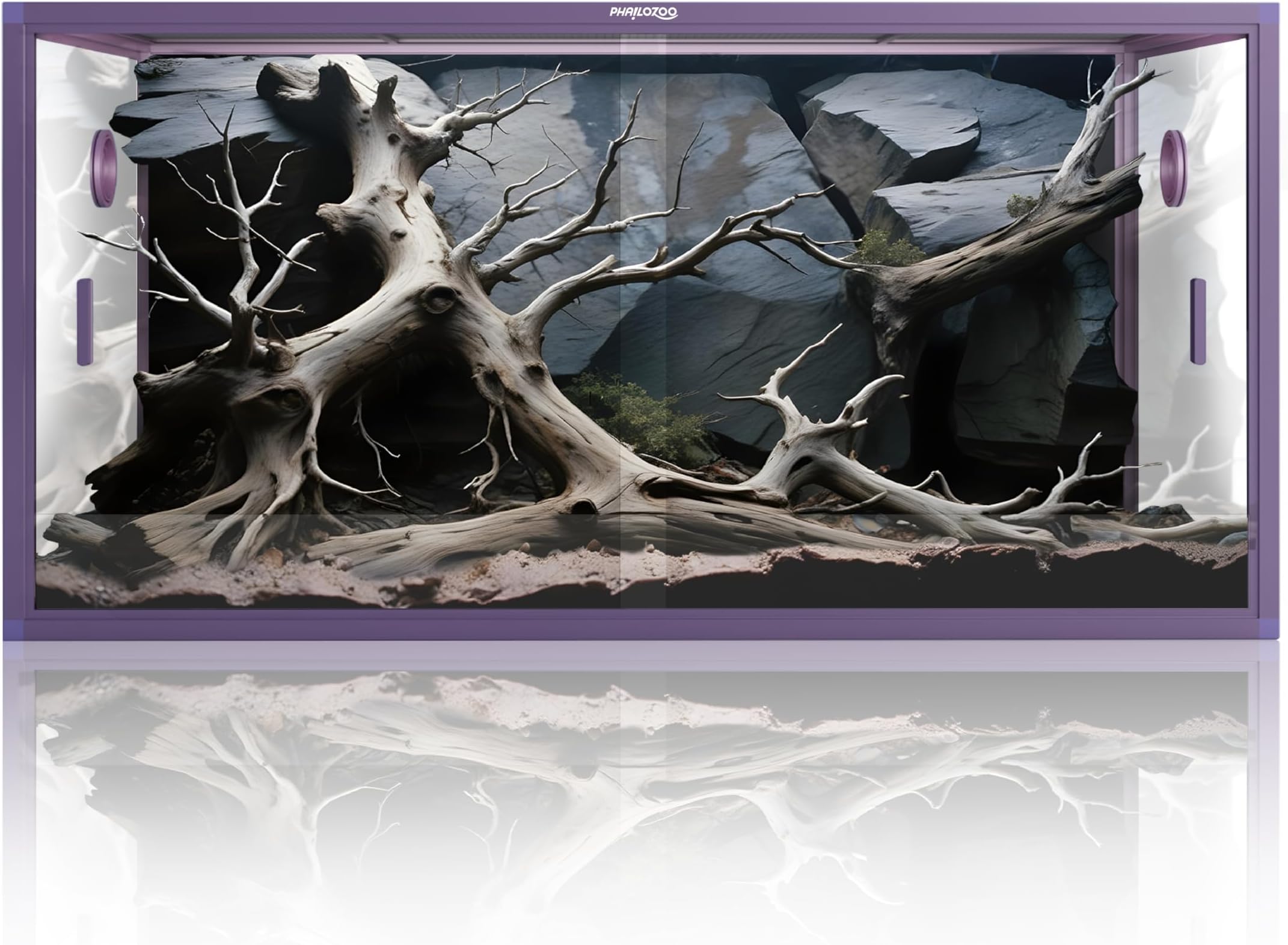 Phailozoo 120 Gallon Reptile Vivarium, Stackable 4x2x2 Snake Enclosure with Front-Opening Transparent Reptile Enclosure for Bearded Dragon, Ball Python, Snake