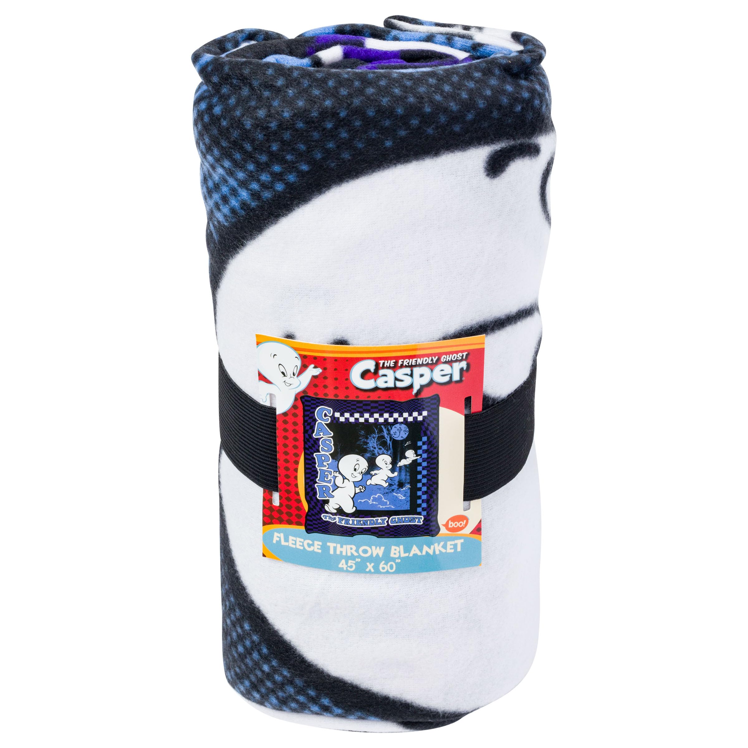 Silver Buffalo Casper Fleece-Überwurf Mit Geistermuster | 114,3 X 152,4 Cm – Kuscheldecke Für Kinder & Erwachsene