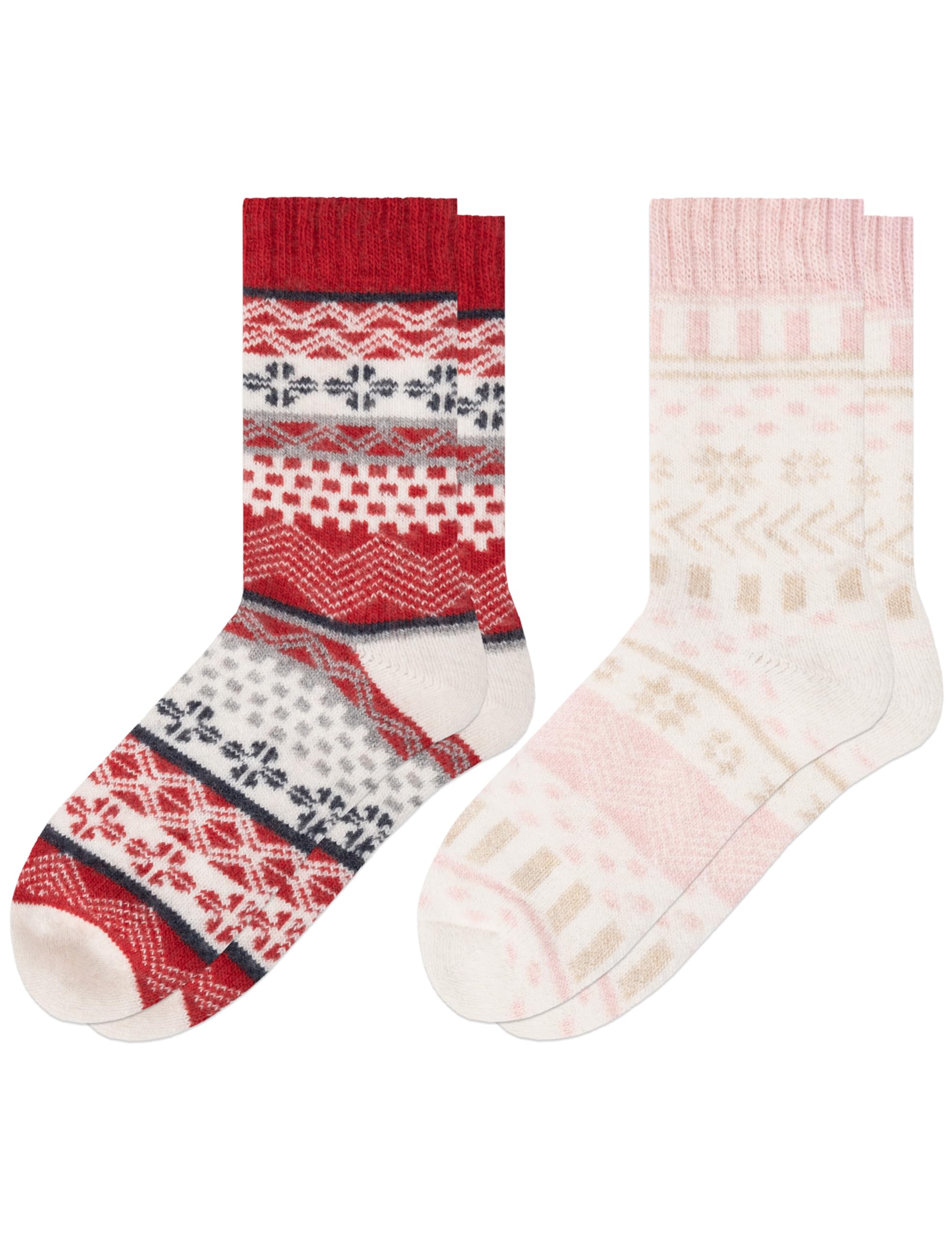 Occulto Damen & Herren Dicke Merino Wollsocken 2er Pack (Modell: Lumi), Norweger Socken