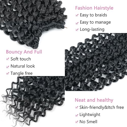 Miniatura 3 de Cabello Passion Twist de 24 pulgadas, 8 paquetes de cabello Passion Twist de ganchillo para mujeres, cabello trenzado largo bohemio con rizos de